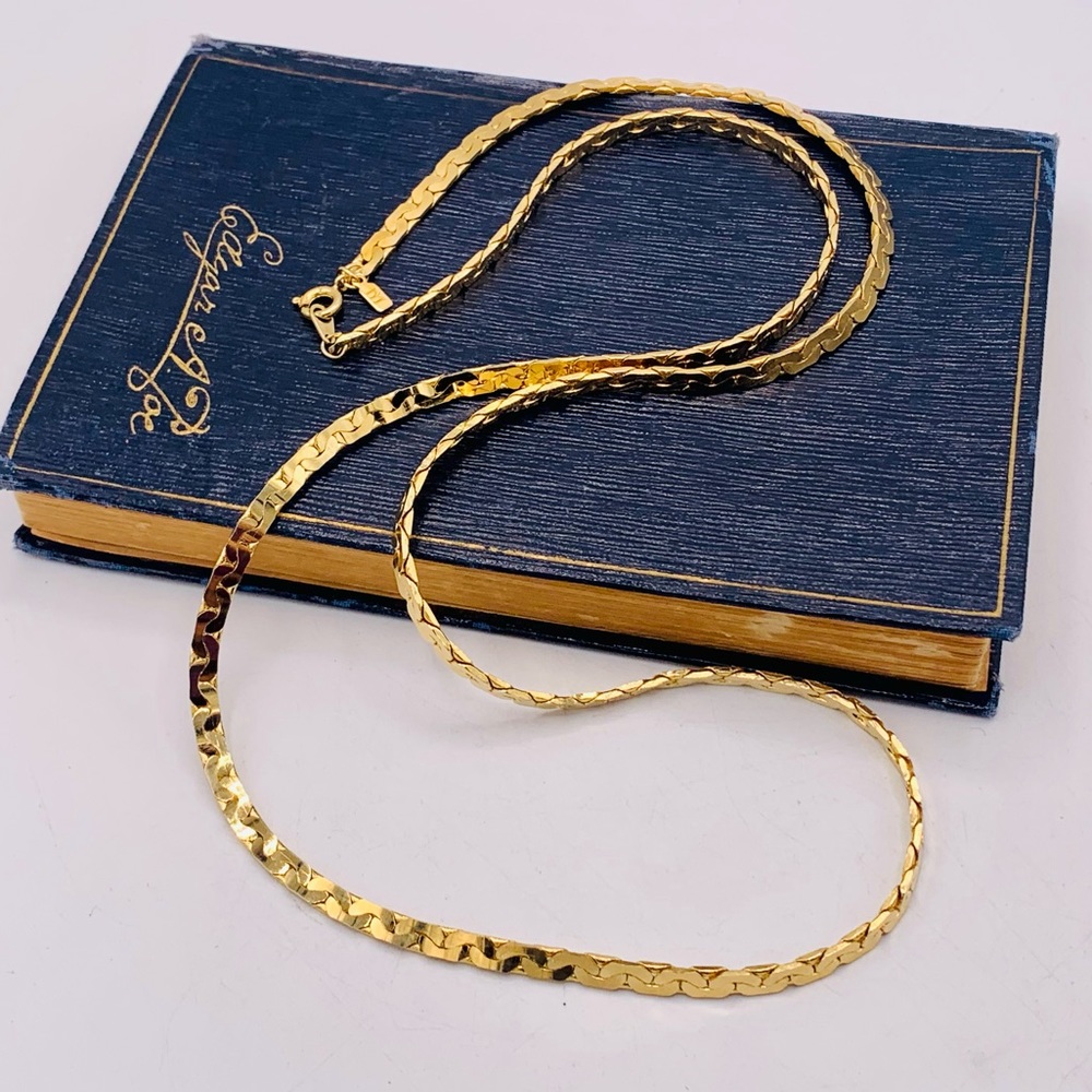 Vintage MERLITE 30” signed gold chain necklace new old stock